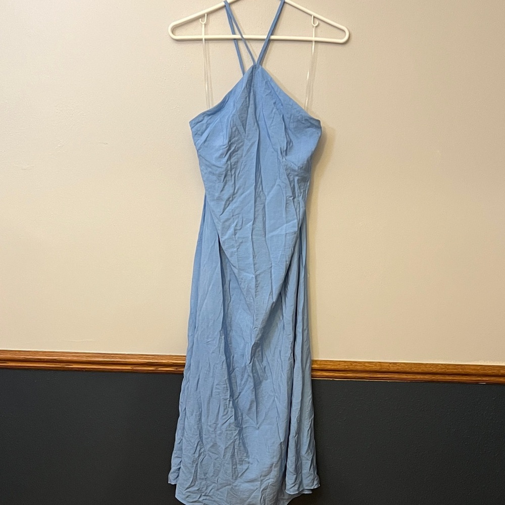 American Eagle Outfitters Sky Blue Backless Dress